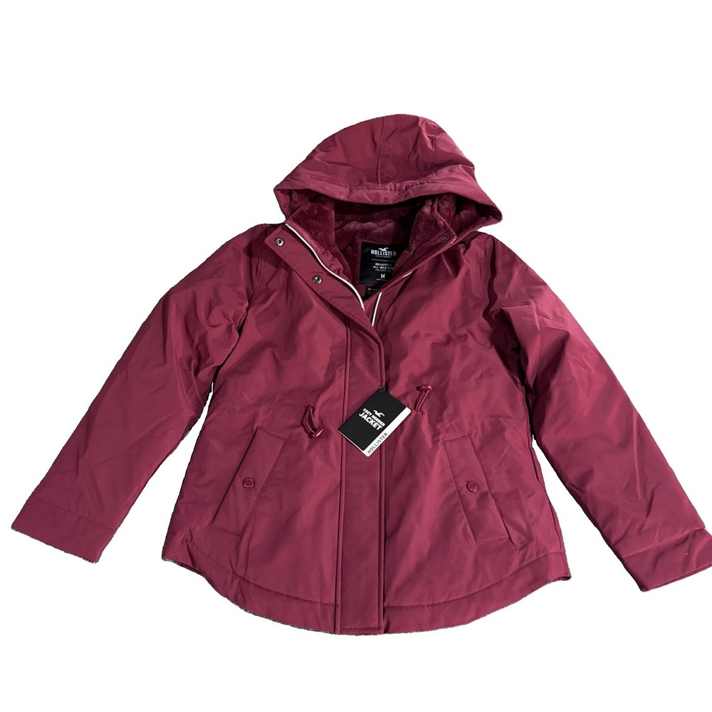 Hollister Fur Lined Hooded Coat All Weather Collection Women's Size M